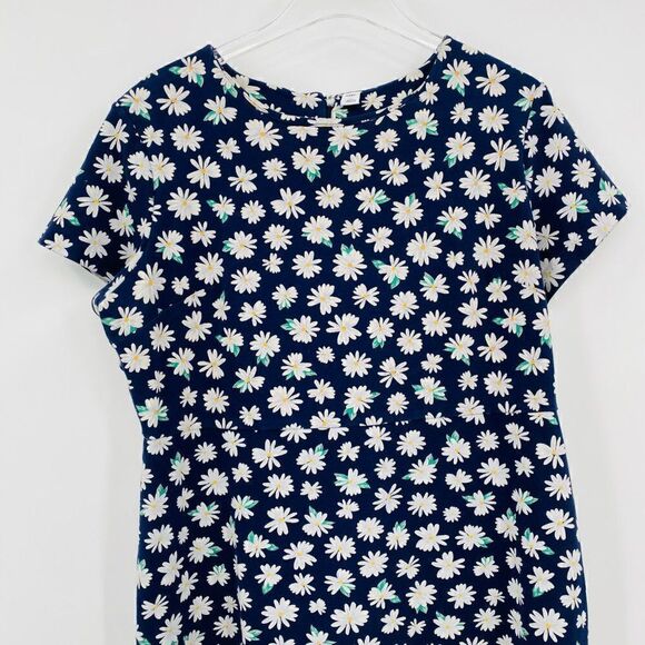 Old Navy Size XL Navy Blue Daisy Floral Print Short Sleeve Stretch Knit Dress - Picture 2 of 9